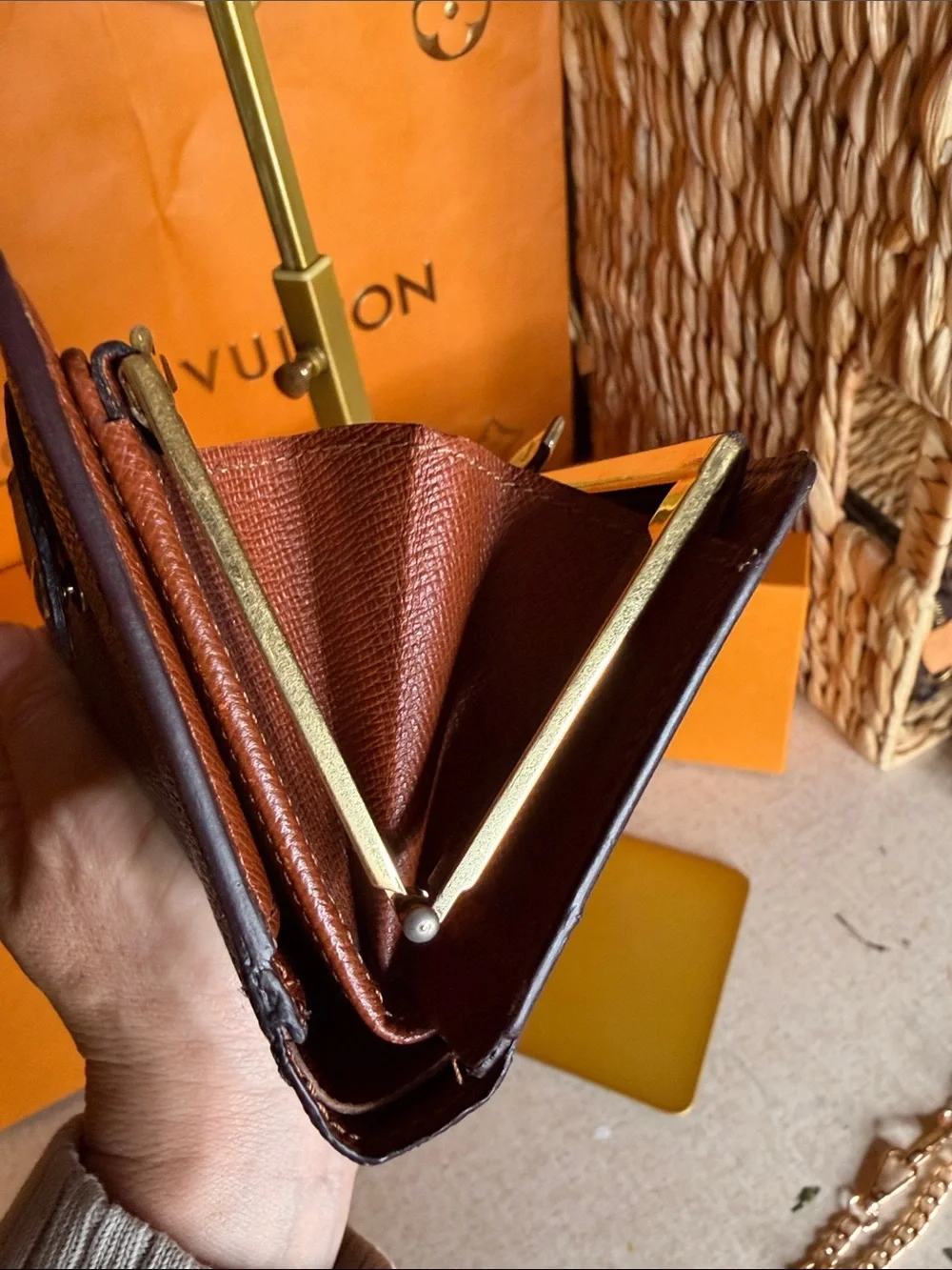 Louis Vuitton Monogram Canvas Snap Wallet in Dark Brown